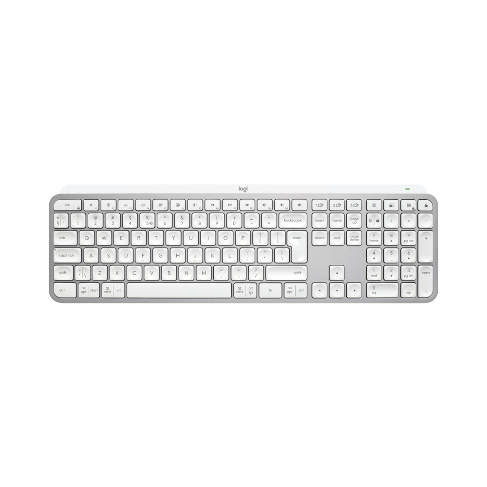 Logitech MX Keys S Belaidė klaviatūra, RF Wireless+Bluetooth, Illuminated, US Int, Pale