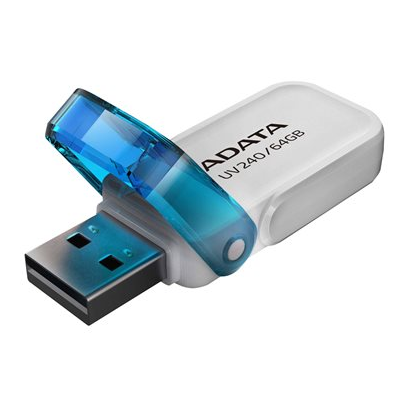 USB atmintuaks MEMORY DRIVE FLASH USB2 64GB WHITE AUV240-64G-RWH ADATA-USB raktai-Išorinės