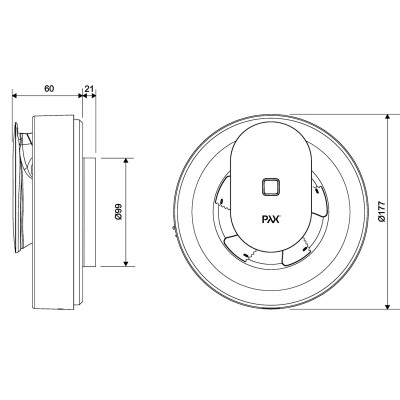 Automatinis vonios ventiliatorius Pax 1560-1, baltas-Ventiliatoriai-Klimato kontrolės technika