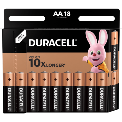 Baterijos DURACELL AA, LR6 18 vnt. Elementai