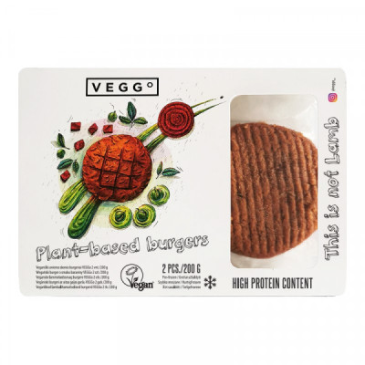 Veganiški paplotėliai mėsainiams VEGGO, avienos skonio, 2 vnt., 200g Veganiški produktai