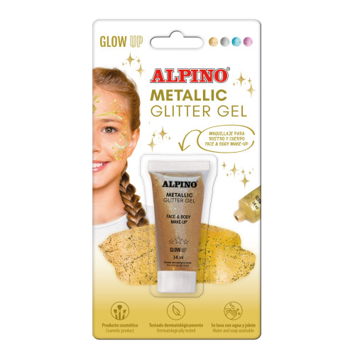Gelis grimui 14ml ALPINO Glitter gold bls Vaikiška kosmetika