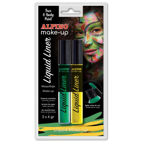 Veido dažai ALPINO Liquid liner yellow+green Vaikiška kosmetika
