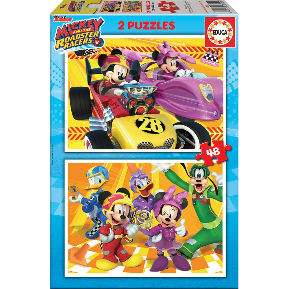 2 dėlionės (puzzle) 2x48 MICKEY AND THE ROADSTER RACERS 4-6 metų ŽAISLAI