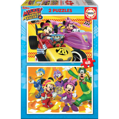 2 dėlionės (puzzle) 2x48 MICKEY AND THE ROADSTER RACERS 4-6 metų ŽAISLAI