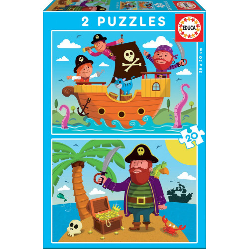 2 dėlionės (puzzle) 2x20 PIRATES 3-5 metų ŽAISLAI