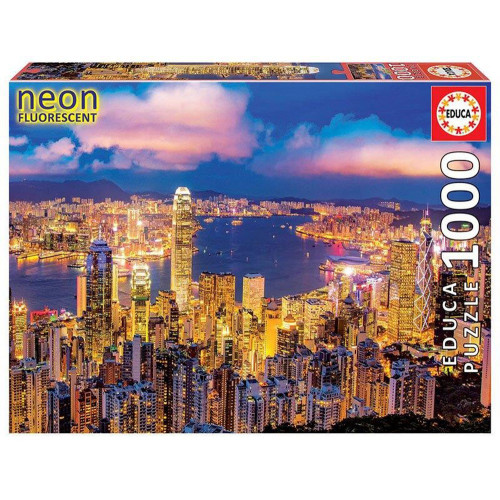 Dėlionė (puzzle) 1000 NEON HONG KONG SKYLINE 12-99 metų ŽAISLAI