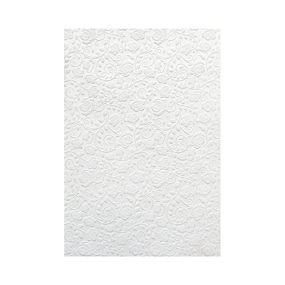 Kartonas veliūrinis ROŽĖ baltas 250g, 10lapų Popierius ir popieriaus produktai