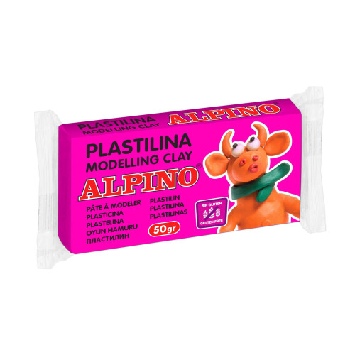 Plastilinas ALPINO 50g rožinis Ugdymo ir kūrybos priemonės
