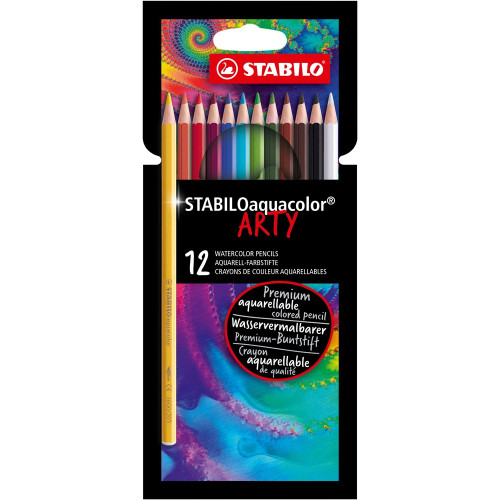 Pieštukai spalvoti akvareliniai ARTY 12vnt. Piešimo priemonės