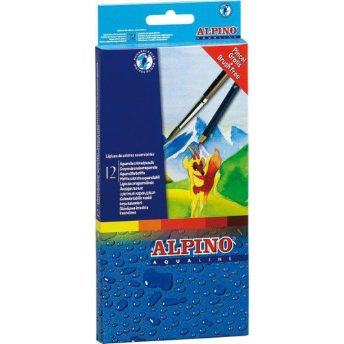 Pieštukai spalvoti ALPINO Aqualine 12sp Piešimo priemonės