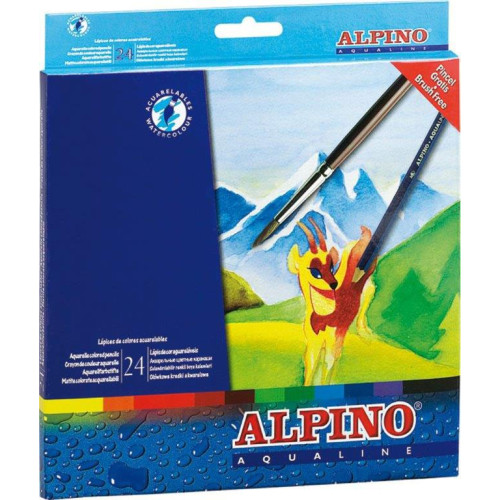 Pieštukai spalvoti ALPINO Aqualine 24sp Piešimo priemonės