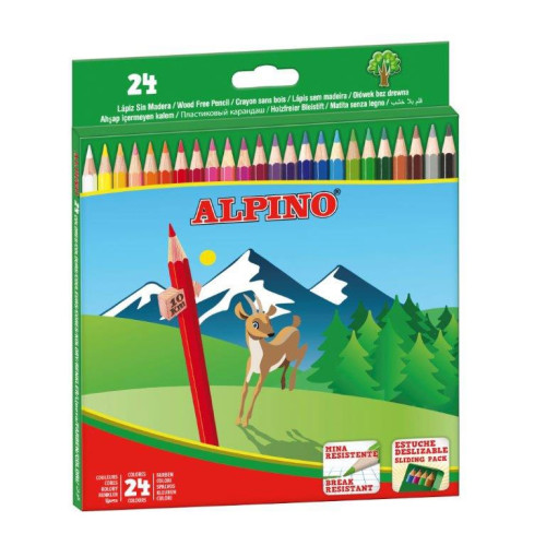 Pieštukai spalvoti ALPINO 24sp Piešimo priemonės