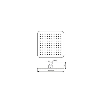 Dušo galva kvadratine Idealrain Cube 200x200 juoda matinė B0024XG Dušo galvos, dušo laikikliai