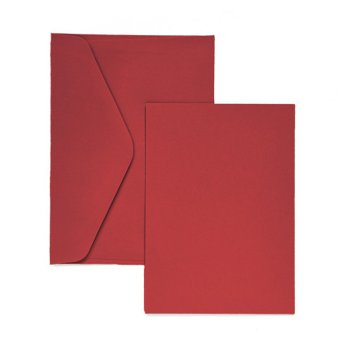 Rinkinys C6 GLADKI: ruošiniai atvirutėms ir vokai 5vnt raudoni Popierius ir popieriaus