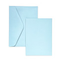 Rinkinys C6 GLADKI: ruošiniai atvirutėms ir vokai 5vnt melsvi Popierius ir popieriaus produktai