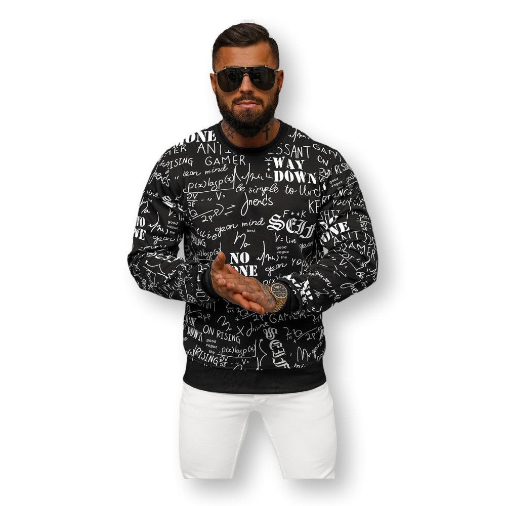 Vyriškas juodas džemperis su spauda Gamer Vyriški džemperiai| Džemperiai