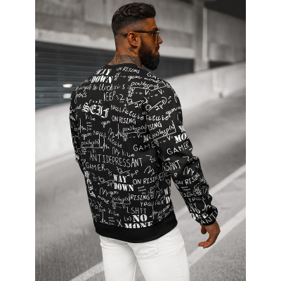 Vyriškas juodas džemperis su spauda Gamer Vyriški džemperiai| Džemperiai