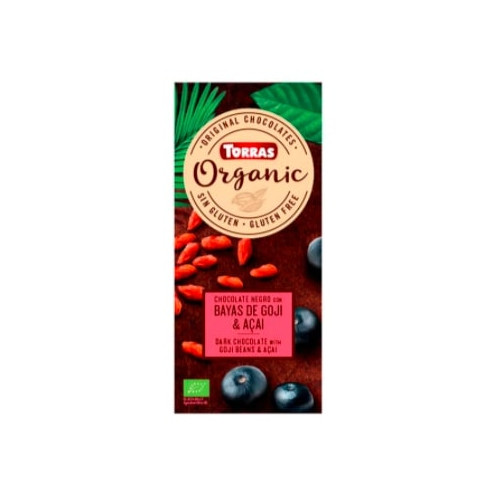 Ekologiškas šokoladas TORAS su goji ir acai uogomis, 100 g, LT-EKO-001 Saldumynai