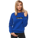 Moteriškas ryškiai mėlynas džemperis Fainulka Užrašai vyrams