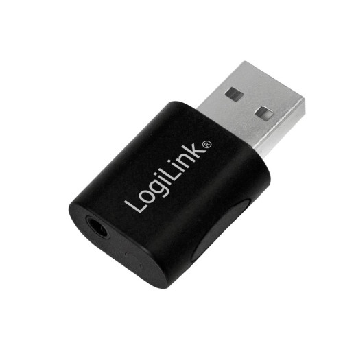 „Logilink UA0299“ USB 2.0 adapteris, garso, USB-A/M iki 3,5 mm 4 kontaktų/F, juodas