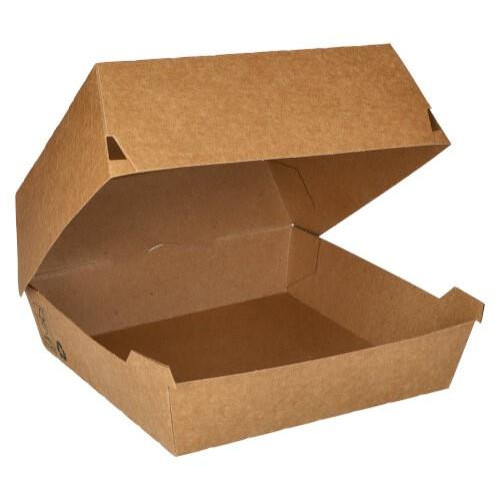 Vienkartinė dėžutė mėsainiui KRAFT, kartonas, 9 cm x 18,5 cm x 18,5 cm, 25 vnt. Indai, stalo