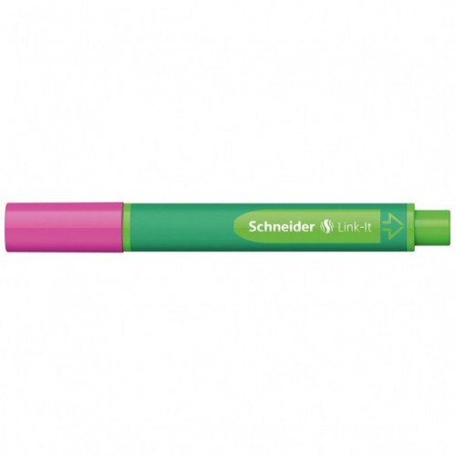 Rašiklis SCHNEIDER LINK-IT 1.0 mm, trumpas žalias korpusas, rožinis rašalas-Rašikliai-Rašymo