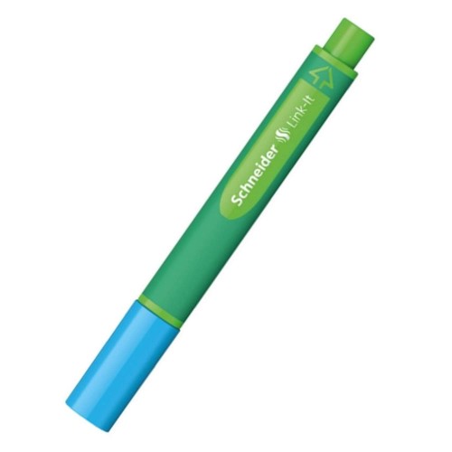 Rašiklis SCHNEIDER LINK-IT 1.0 mm, trumpas žalias korpusas, žydras rašalas-Rašikliai-Rašymo