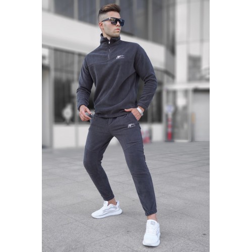 Tamsiai pilkos spalvos vyriškas sportinis komplektas Rosan-Sportiniai kostiumai-Vyrams