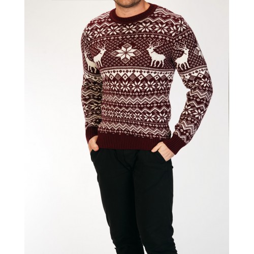 Vyriškas bordo spalvos megztinis Movol-Megztiniai-Vyrams