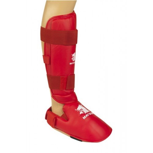 Karate apsaugos blauzdai ir pėdai XL red-Kojų apsaugos-Dvikovinis sportas