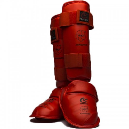 Karate apsaugos blauzdai ir pėdai WKF M red-Kojų apsaugos-Dvikovinis sportas