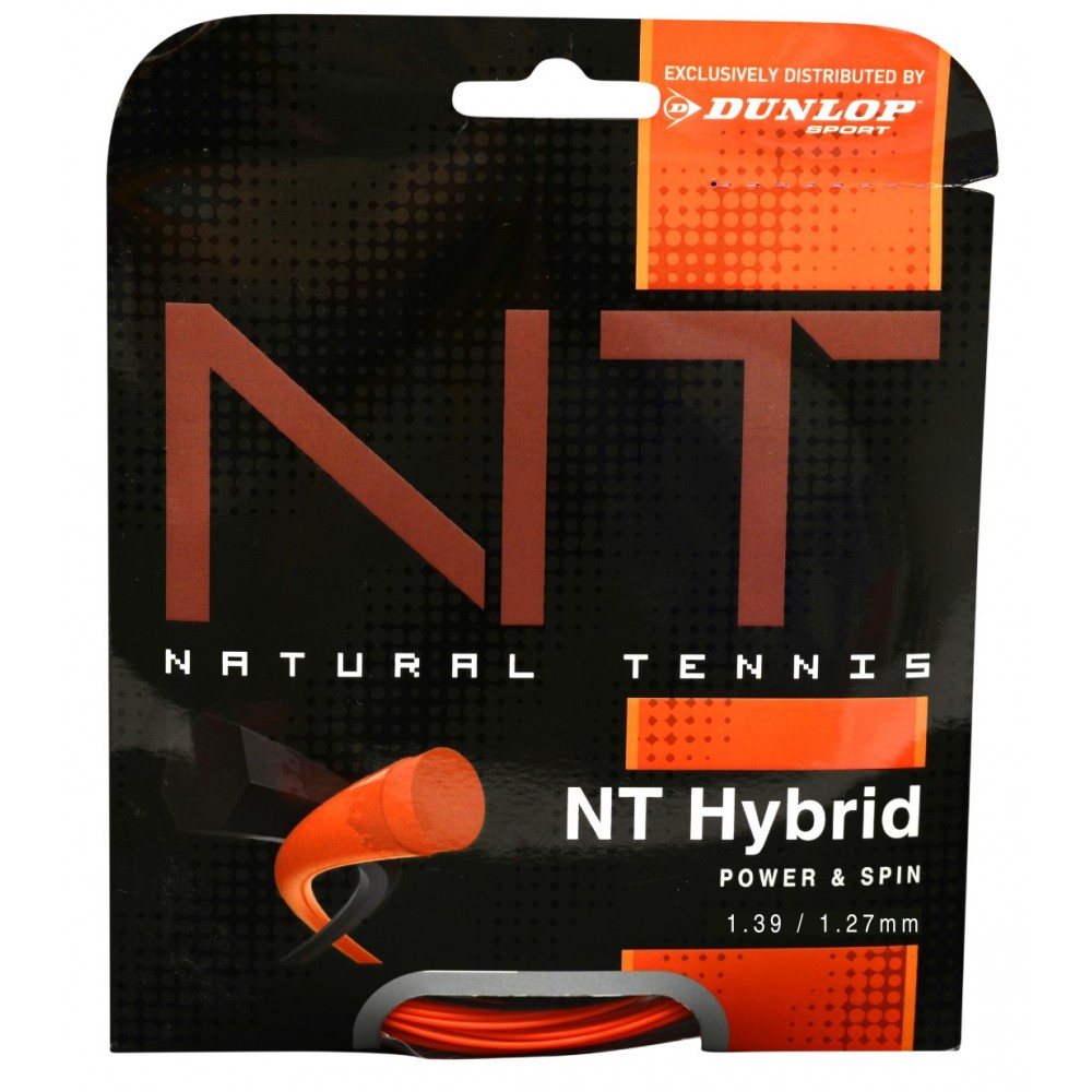 Stygos tenisui Dunlop NT HYBRID oranž. 1.39/1.27mm-Stygos-Teniso aksesuarai