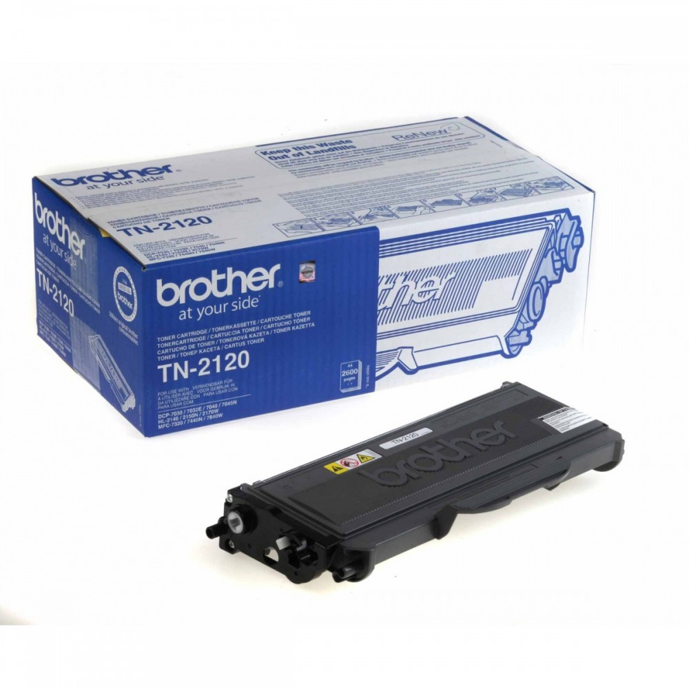 Kasetė Brother TN-2120 BK 2600psl OEM-Lazerinės kasetės originalai-Spausdintuvų kasetės
