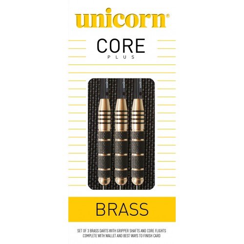 Darts Steeltip UNICORN Core Plus Win BLK/Gold Brass 3x27g