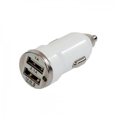 Automobilinis įkroviklis Toti Dual USB Car Charger with Micro USB cable / White