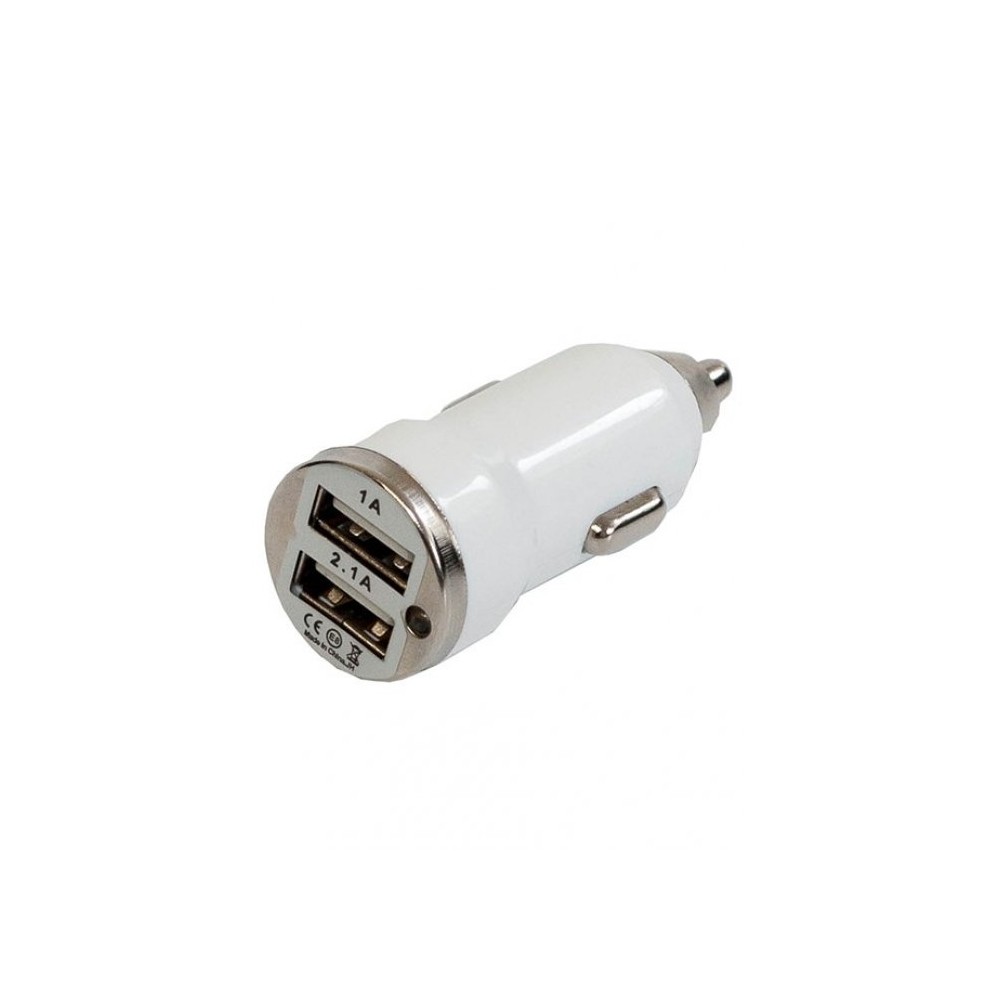 Automobilinis įkroviklis Toti Dual USB Car Charger with Micro USB cable / White