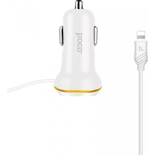 Kabelis Hoco 3.4A IPHONE lightning + 1x USB 2.1A Z14 white-Krovikliai-Mobiliųjų telefonų