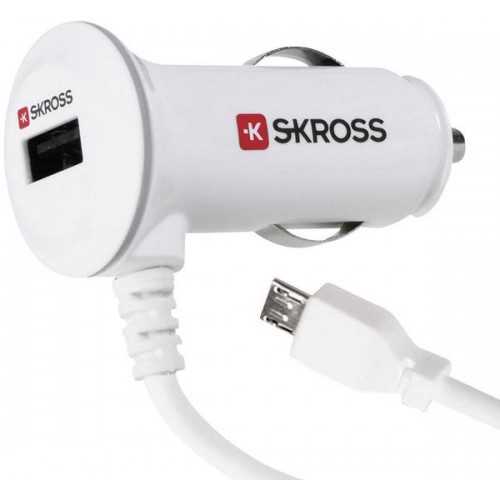 Car charger 12V/5V 2.0A USB su microUSB jungtim SKROSS-Krovikliai-Mobiliųjų telefonų priedai